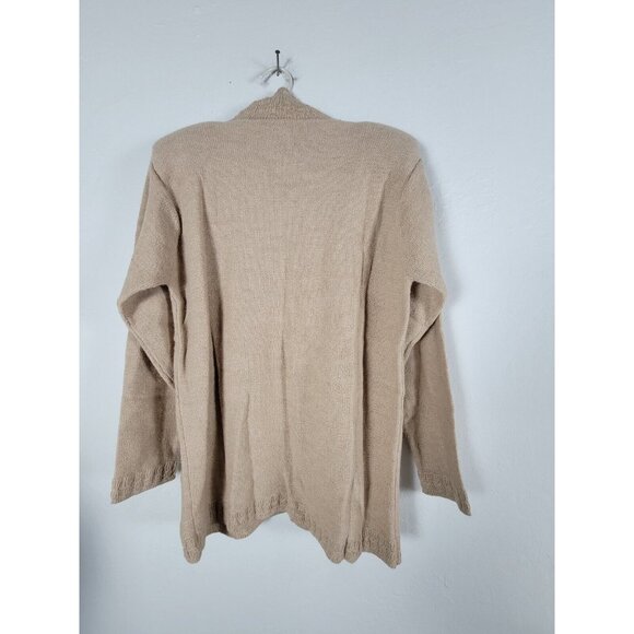 Deirdre McGuire Women's 100% Alpaca Wool Sweater Large Beige Floral Embroidered - Picture 2 of 10